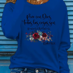 Chic Spanish Letter Print Long Sleeve T-Shirt