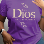 Women's Inspirational "Con Dios Todo Es Posible" Graphic T-Shirt
