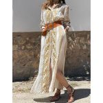 Fashionable Bohemian Midi Dress - White