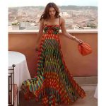 Elegant Personalized Painted Print A-Line Maxi Dress - Multicolor