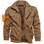 Thick Cotton Retro Hooded Jacket] Men's Winter Casual Jacket - Khaki