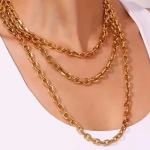 Luxurious Golden-Tone Stainless Steel Multi-Strand