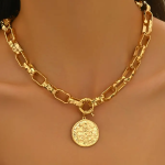 18K Golden Plated Iron Chain Pendant Necklace