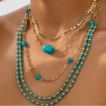 Retro Bohemian Beaded Necklace Set For Women
