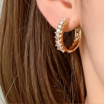 1 Pair Casual Simple Style Round Plating Inlay