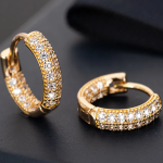 Elegant Geometric Copper Zircon 18K Gold